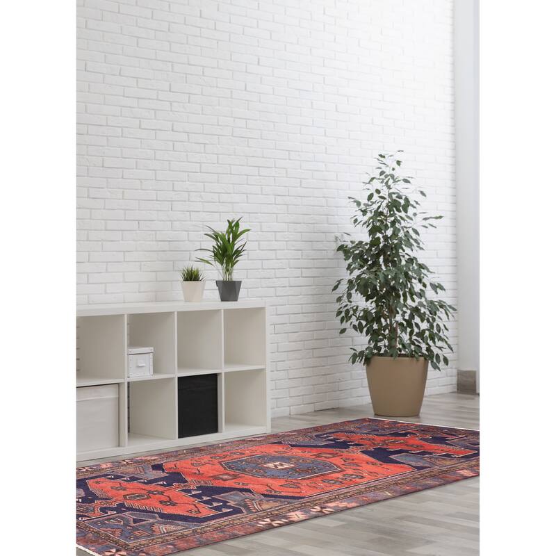 ECARPETGALLERY Hand-knotted Andelz Dark Navy Wool Rug - 3'3 x 6'6