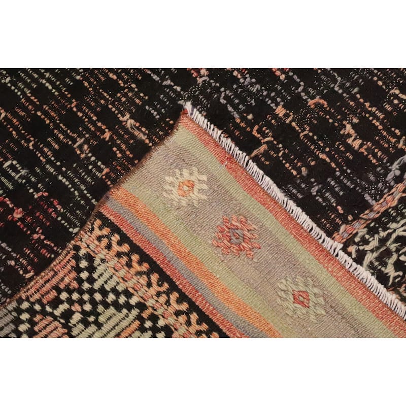 Hand Woven Oriental 100% Wool Carpet Southwestern Tribal Multi-Colored Kilim Area Rug - 9' 11'' X 6' 10''