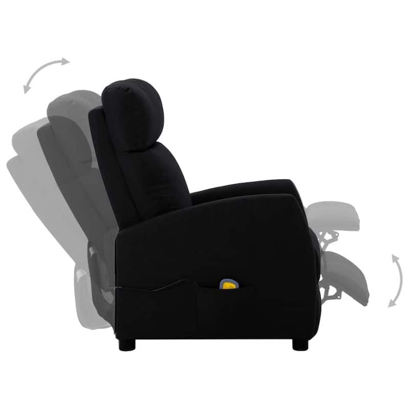 vidaXL Massage Recliner Chair Adjustable Push Armchair for Elderly Fabric - 26.4" x 33.9" x 39.4"