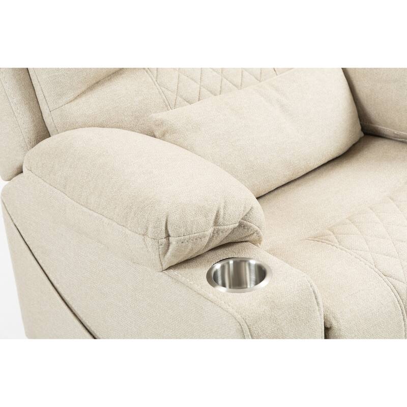 Velvet Oversized Power Lift Recliner Chair, Dual OKIN Motors & Cup Holders