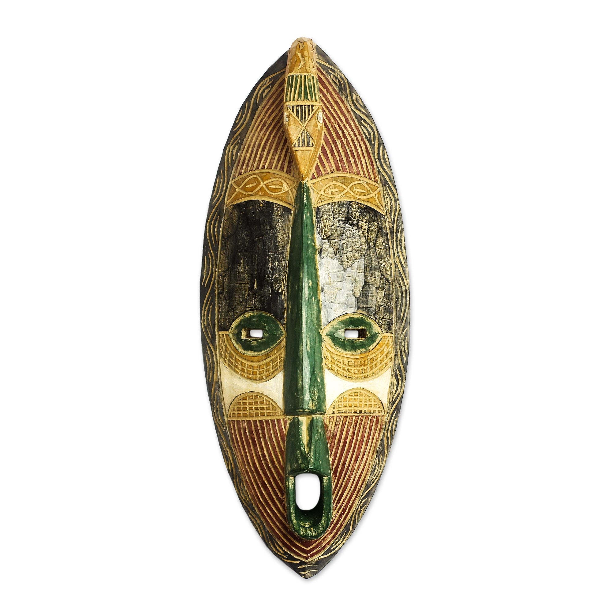 Novica Handmade Tribal Friend African Wood Mask