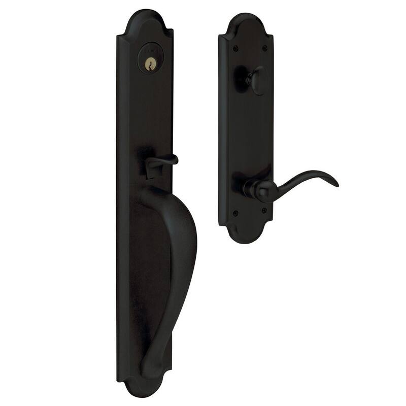 Baldwin Left Handed Boulder Full Dummy Handleset with Beavertail Lever