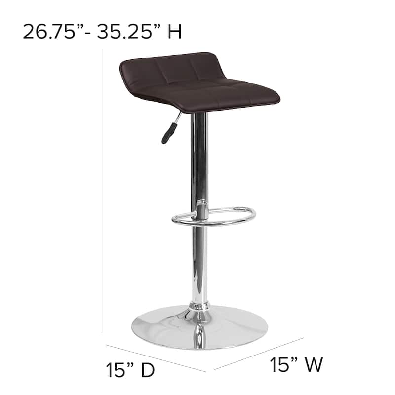 Contemporary Vinyl Adjustable Height Bar Stool - 34.5 to 43"