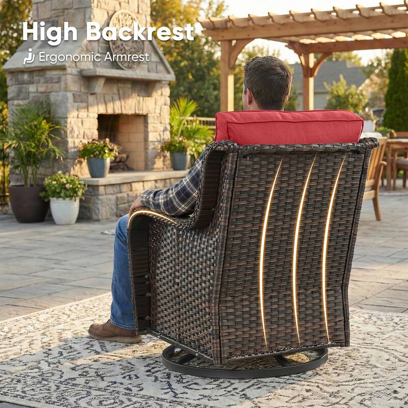 Pocassy Outdoor Patio Wciker Sofa Furniture Set of Chair Table.