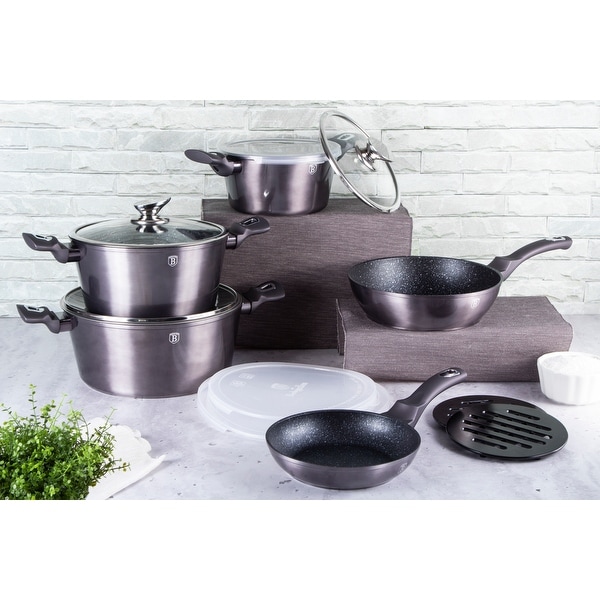 Berlinger Haus 13-Piece Kitchen Cookware Set, Carbon Pro