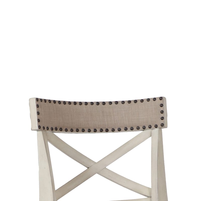 Curved X Shaped Back Swivel Barstool with Fabric Padded Seating - 43 H x 19 W x 18 L Inches