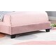 preview thumbnail 6 of 13, Twin Platform Bed Frame for Kids, Velvet Shell Headboard, No Box Spring Needed, Pink