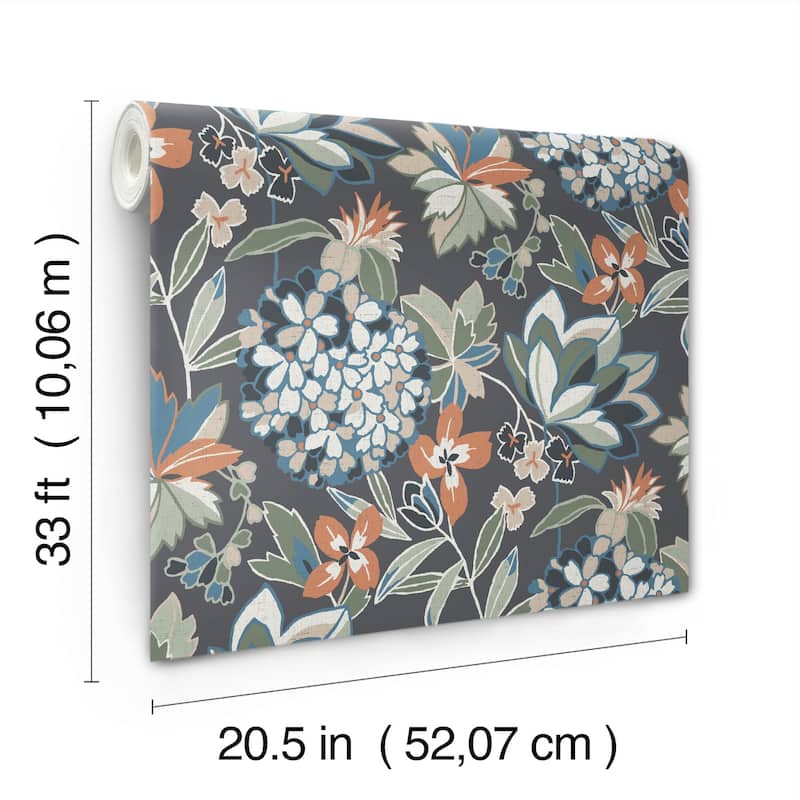 A-Street Prints Valdivian Moss Floral Wallpaper