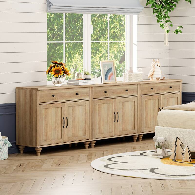 Farmhouse Sideboard, Buffet Cabinet with Storage Cabinets