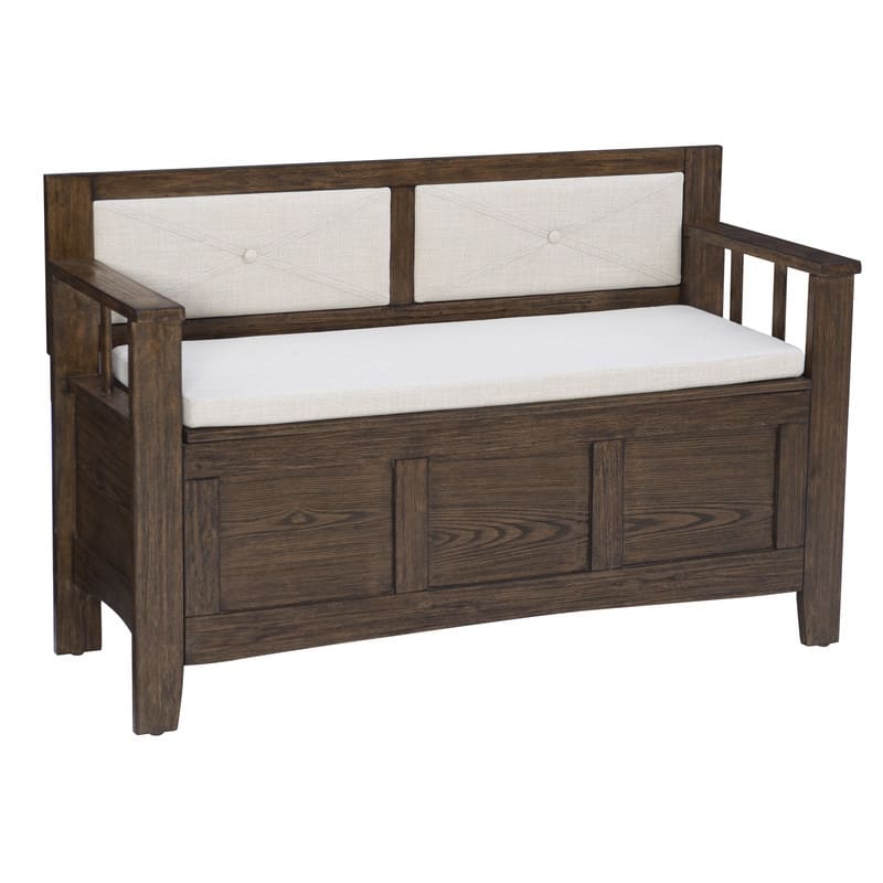Dahlia Wood Flip Top Storage Entryway Bench