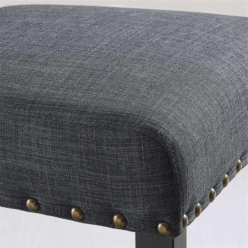 Fabric Bar Stools with Nailhead Trim, Set of 2