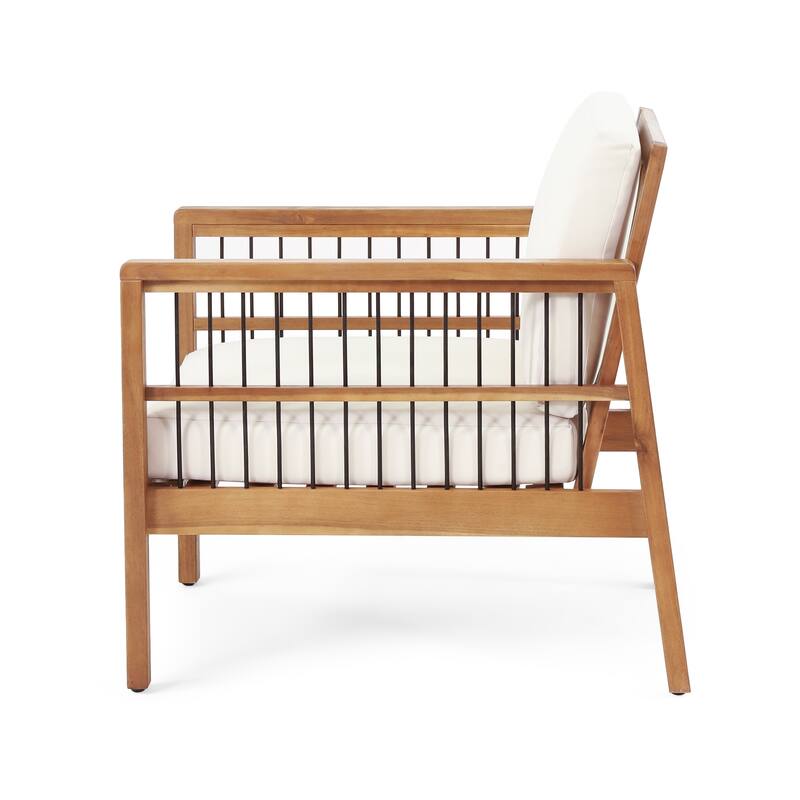 Elias Outdoor Acacia Wood Outdoor Club Chairs by Christopher Knight Home