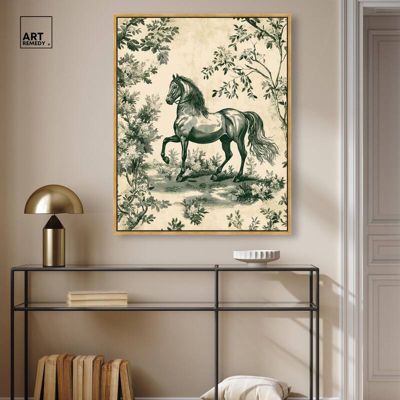 Equestrian Etching Canvas by Art Remedy