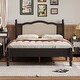 preview thumbnail 11 of 18, Walnut Platform Bed with Rattan Headboard for a Modern Bedroom Look Black - Full