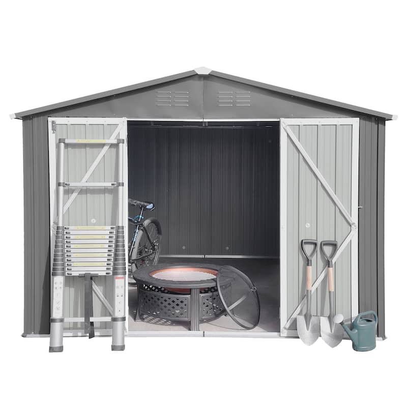 10'x8' Metal Outdoor Storage Shed for Patio Furniture