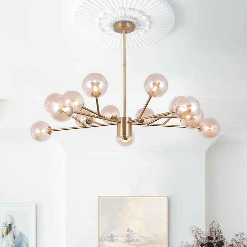 15-light Glass Globe Bubble Sputnik Chandelier