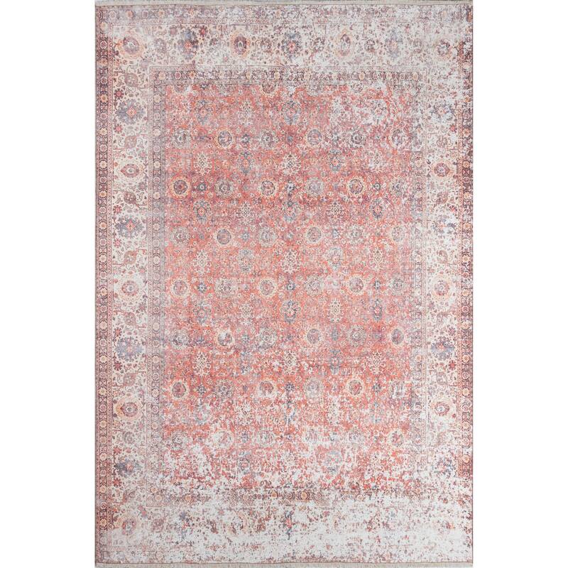 Momeni Chandler Cotton and Polyester Traditional Area Rug - Red - 4' X 6'