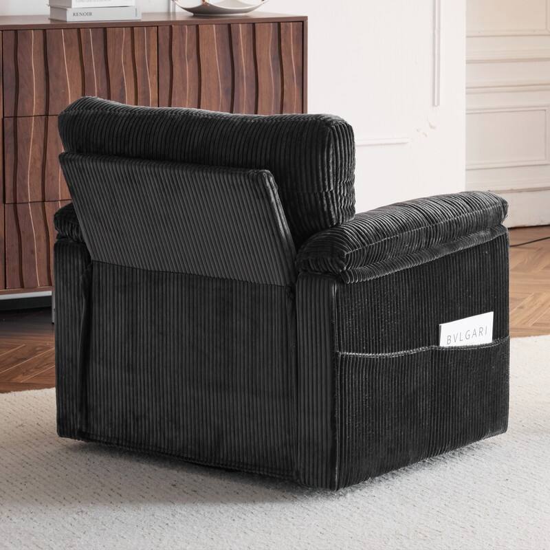 33" Corduroy Swivel Single Sofa Chair
