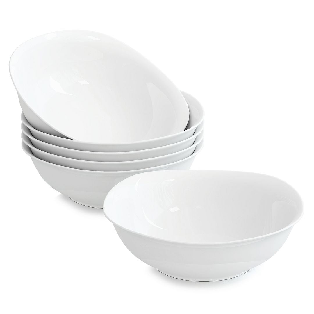 MALACASA, Series Elisa, 6-Piece Porcelain Cereal Bowl Dinnerware