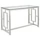 preview thumbnail 1 of 1, Merced Glass Top Metal Entryway Sofa Console Table Nickel Glass - Nickel