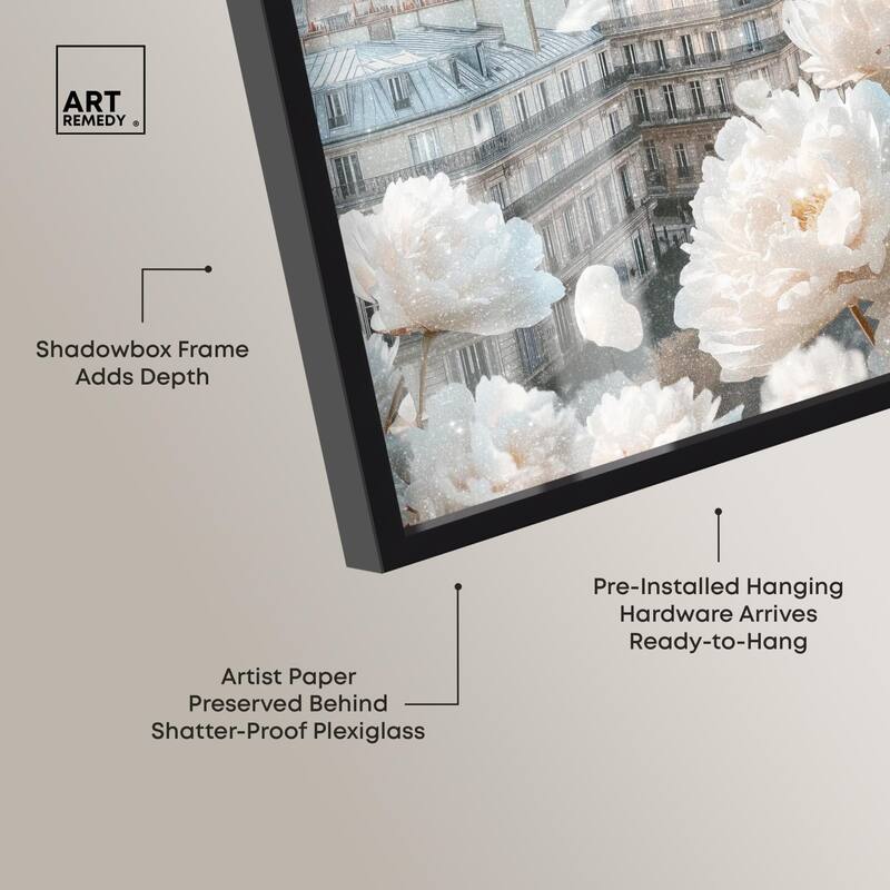 Peonies Over Paris Shadowbox by Art Remedy