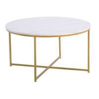 Simple 90cm Round Coffee Table Marble Black - Bed Bath & Beyond - 32530386