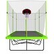 preview thumbnail 1 of 7, 10ft by 17ft Rectangule Trampoline with Green Fabric Black Powder-coated Galvanized Steel Tubes with Basketball Hoop System Adva N/A