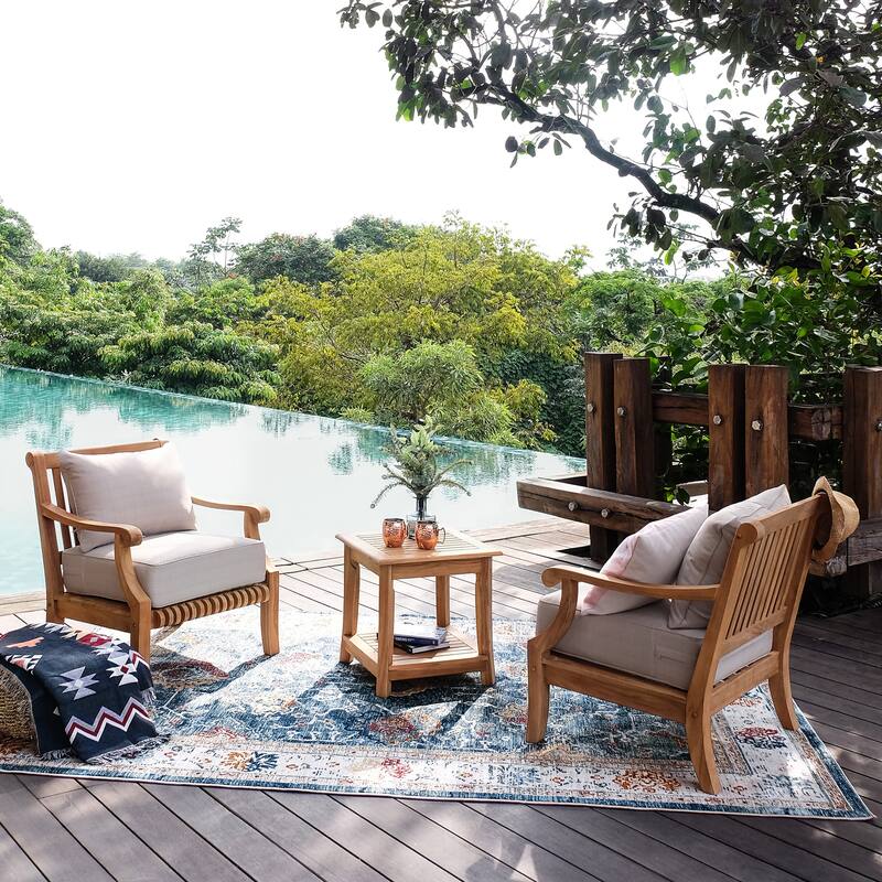 Cambridge Casual Kano 3-piece Teak Wood Outdoor Chat Set with Cushion