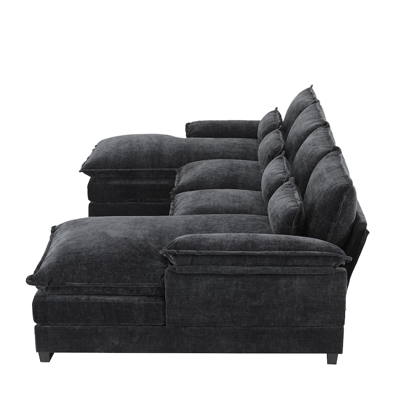 Symmetrical Sectional Sofa Double Chaise Lounge Sleeper Sofa Bed