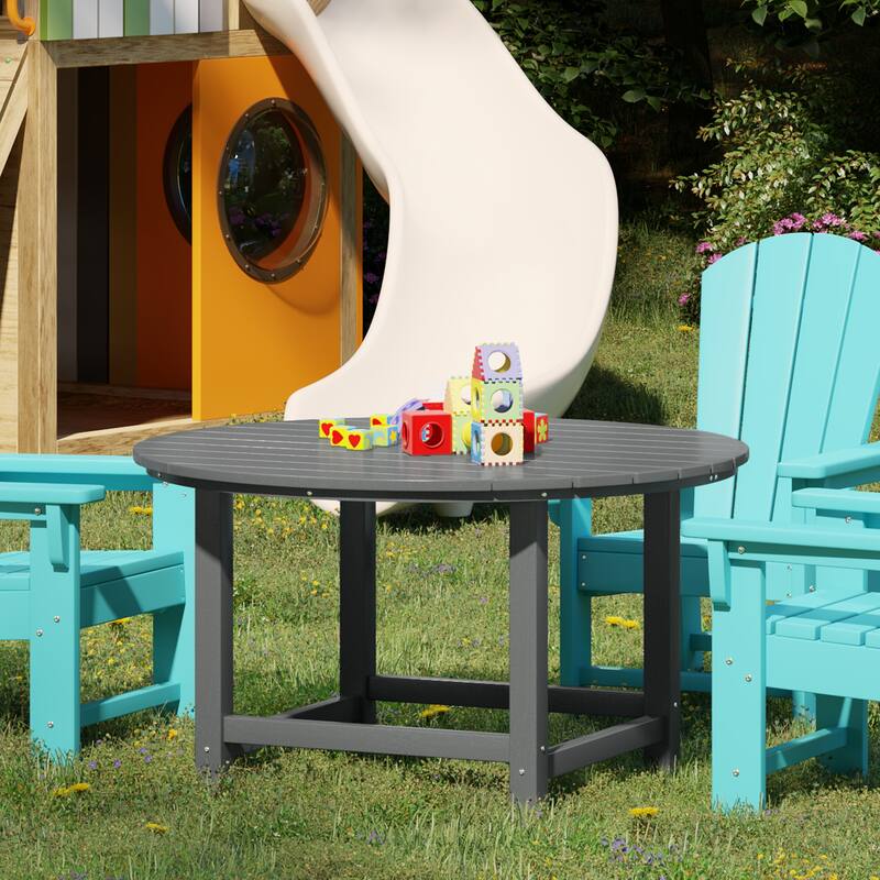 Polytrends Laguna Kids Outdoor 38" Round Poly Dining Table for Children