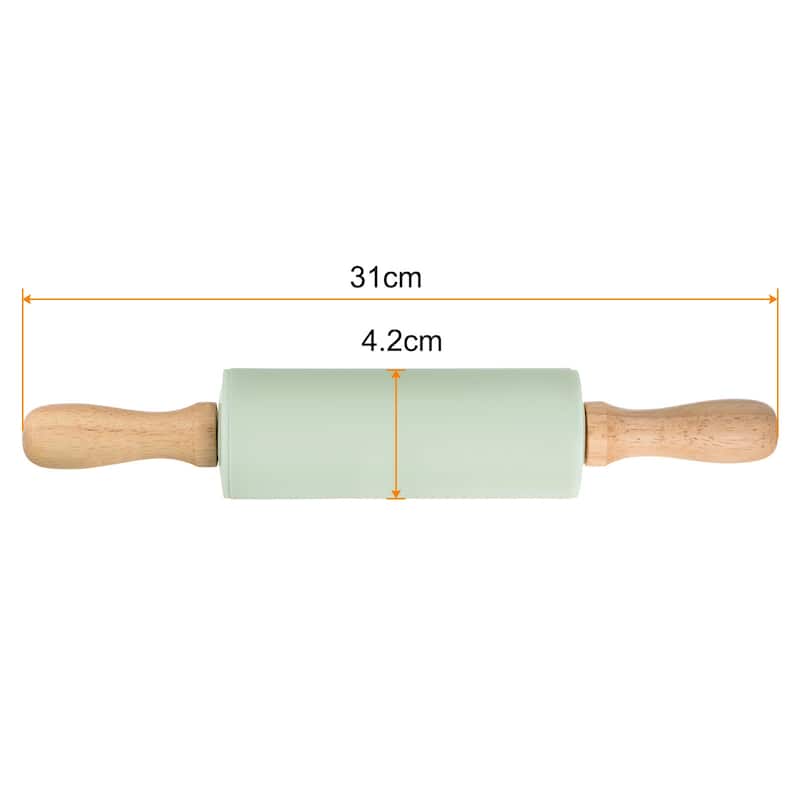 Silicone Rolling Pins for Baking 31cm x 4.2cm Light Green - Light Green - Light Green