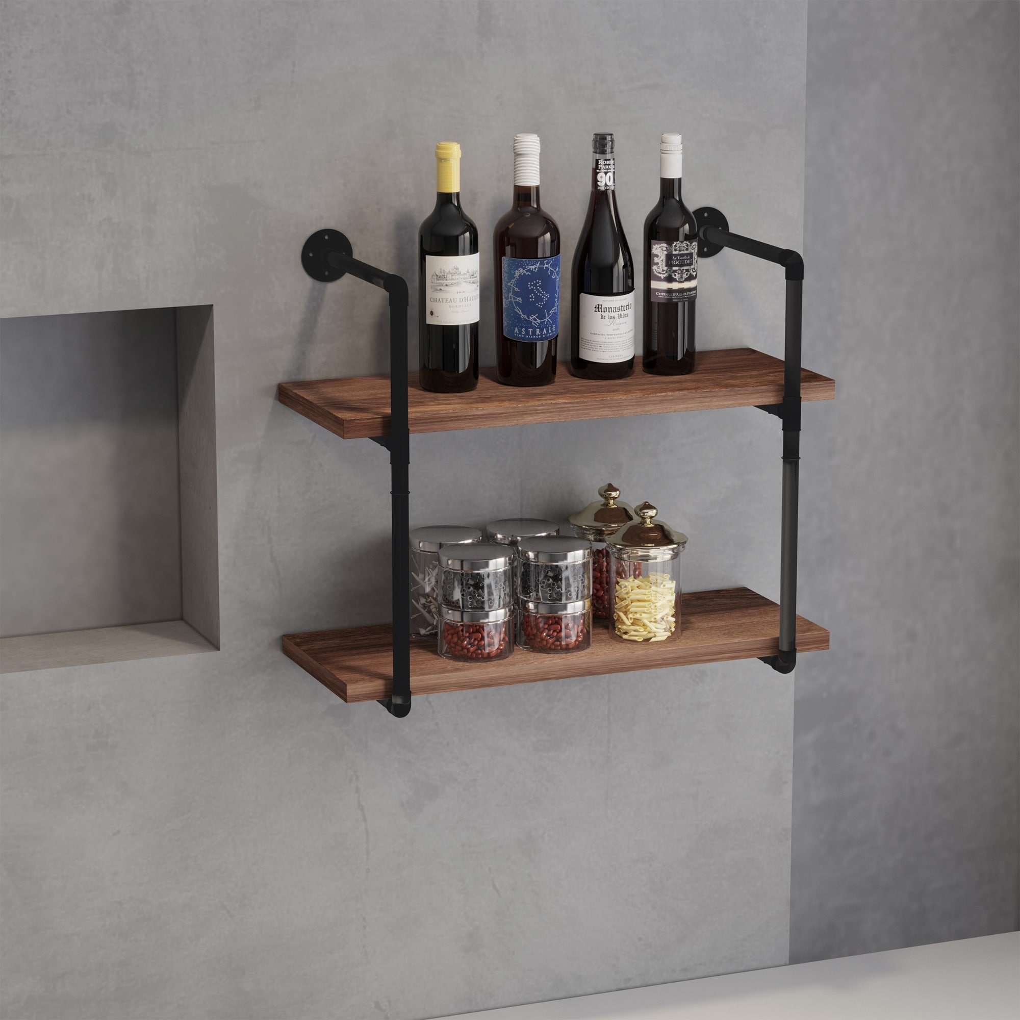 DRAKESTONE | Towel Rack w/ Hooks and Shelf | Natural