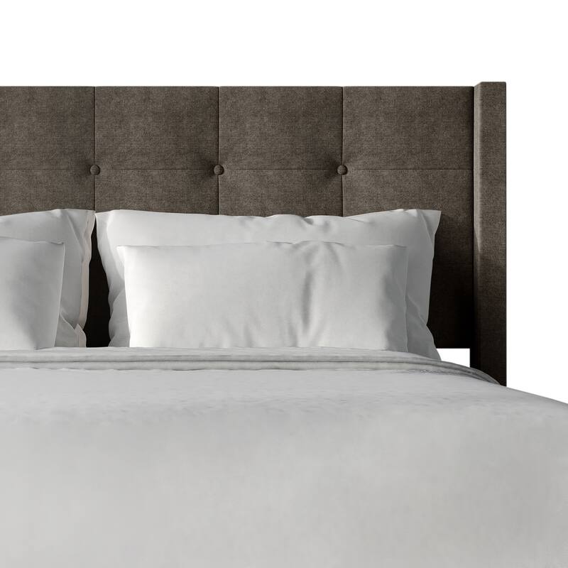 CraftPorch Elegance Wingback Upholstered Linen Bed
