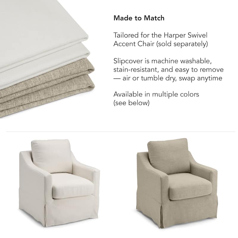 Bush Home Harper Slipcover for Bush Home Harper Swivel Accent Chair - 29.13" W x 30.83" D x 36.22" H