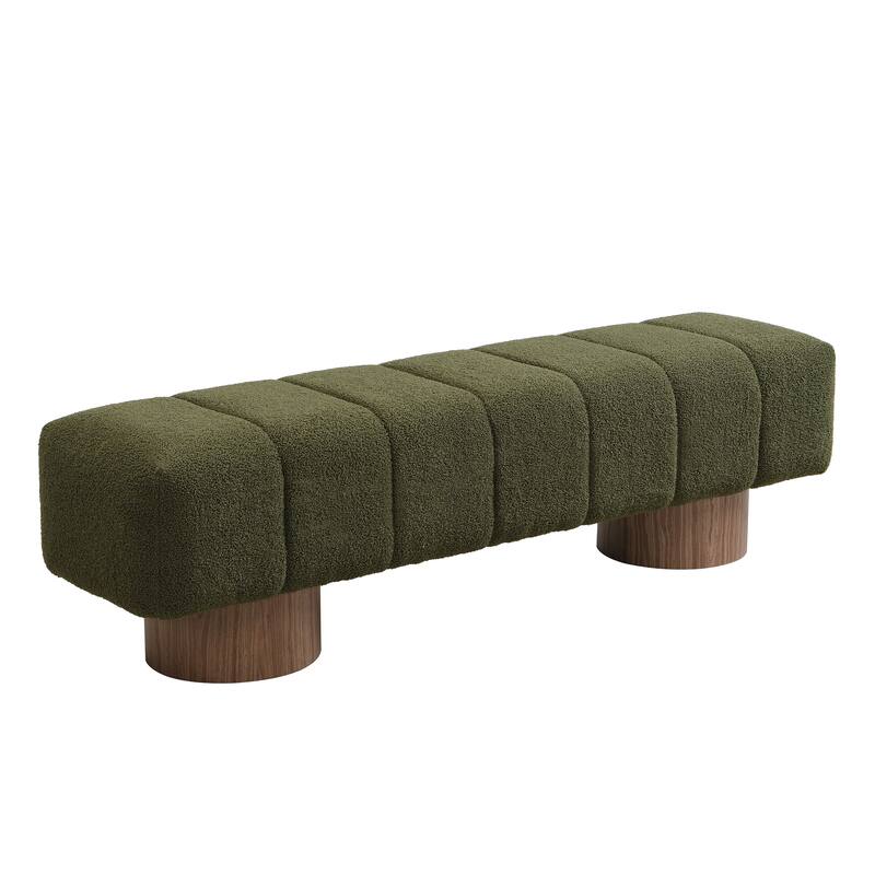 Upholstered Dining Bench for Dining Room, No-Assembly End of Bed Entryway Bench Ottoman for Bedroom Living Room