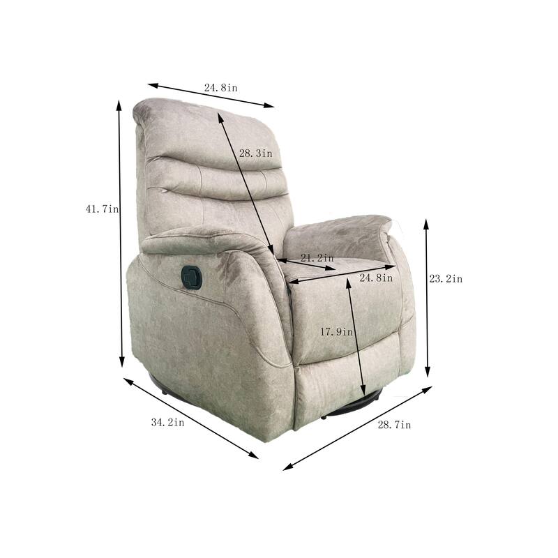 Rocking Swivel Recliner Chair for Living Room, 360 Degree Swivel, Adjustable Reclining Chair,Recliner Sofa with Lumbar Support