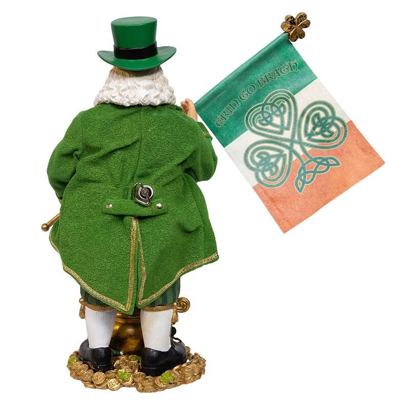 Kurt Adler 11-Inch Fabriche Musical Irish Santa