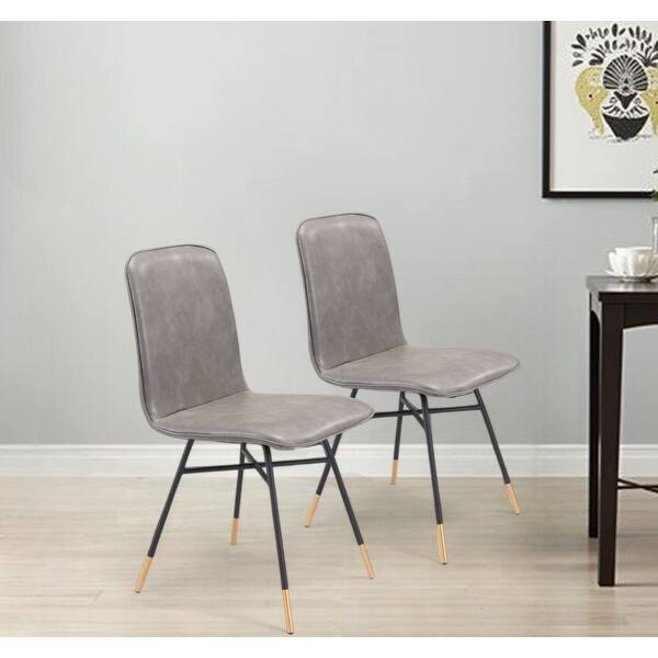 Set Of Two Black Upholstered Faux leather Side Chairs Set Of Two Black Upholstered Faux leather Side Chairs