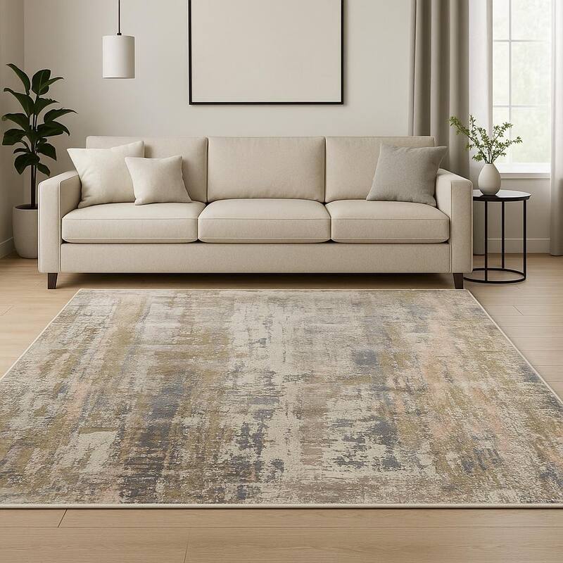 HomeRoots Abstract Contemporary Rectangle Area Rug - 120.00 in. x 96.00 in. x 0.25 in. - 120.00 in. x 96.00 in.  x 0.25 in.