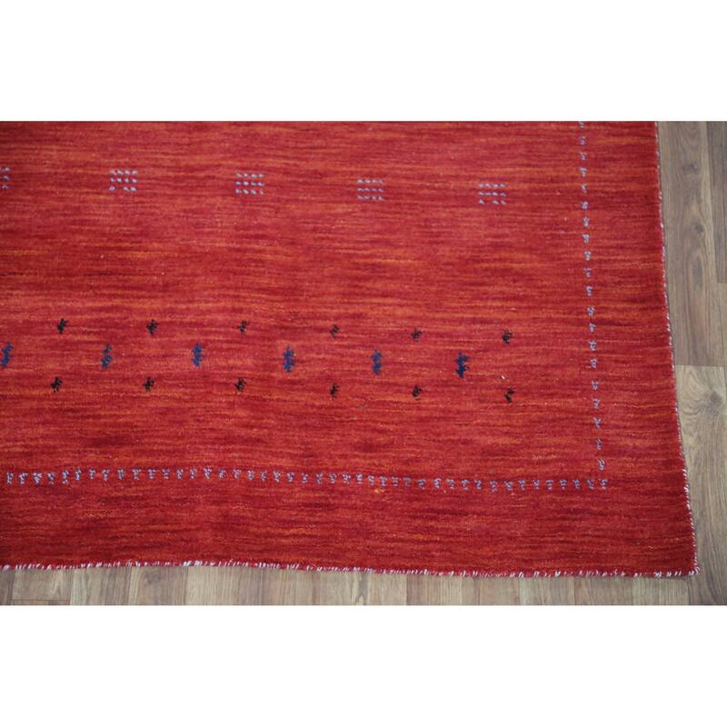 Gabbeh Indian Rug Hand-Knotted Tribal Wool Carpet - 4'7" x 6'5"