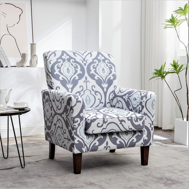 Contemporary Accent Arm Chair with Birch Wood Frame and Microfiber Upholstery