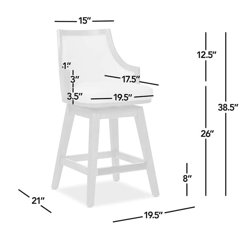 Bahama 26" Cane Rattan High-Back Swivel Counter Height Bar Stool