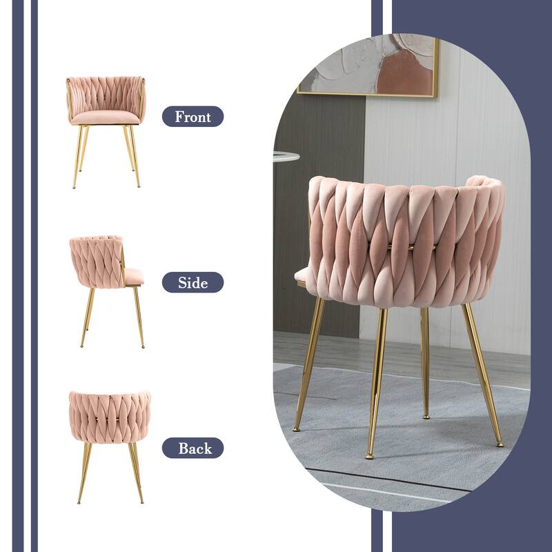 Makeup Chair, Home Backrest Light Luxury Dining Chair, Balcony Table Edge Chair (set of 2)