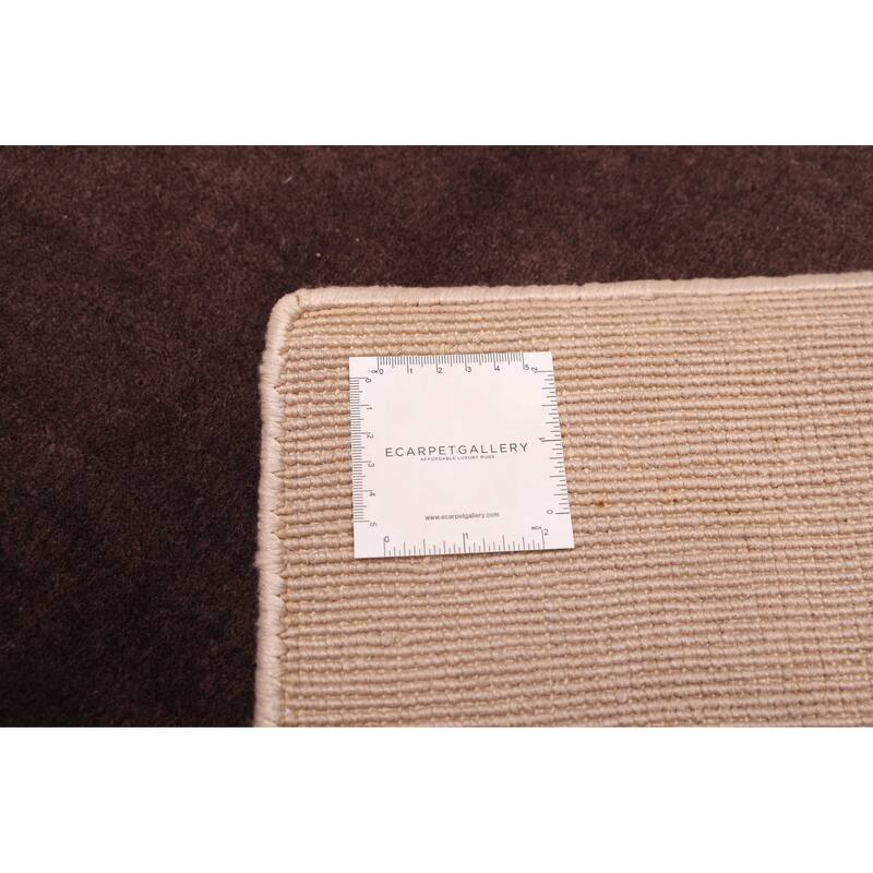 ECARPETGALLERY Hand Loomed Loreto Dark Brown Viscose, Wool Rug - 5'3 x 7'7