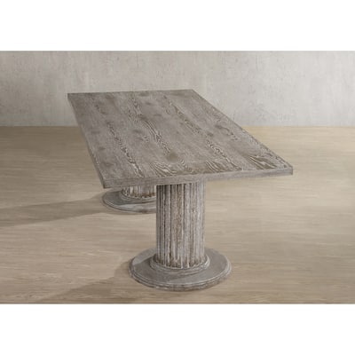 Bennington Reclaimed Grey Dining Table with Double Pedestal