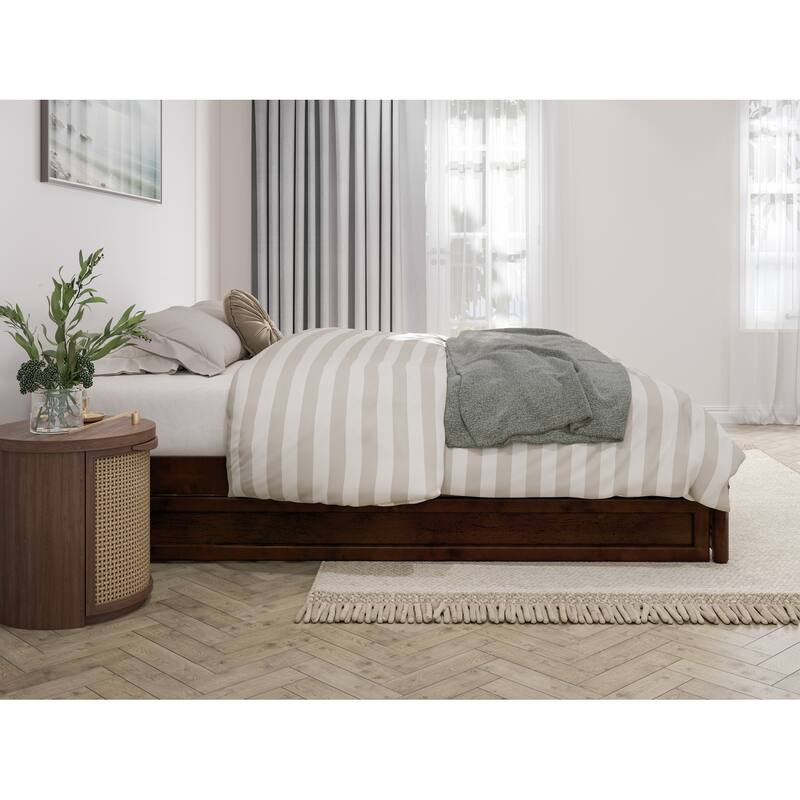 Barcelona Panel Platform Bed with Twin XL Trundle