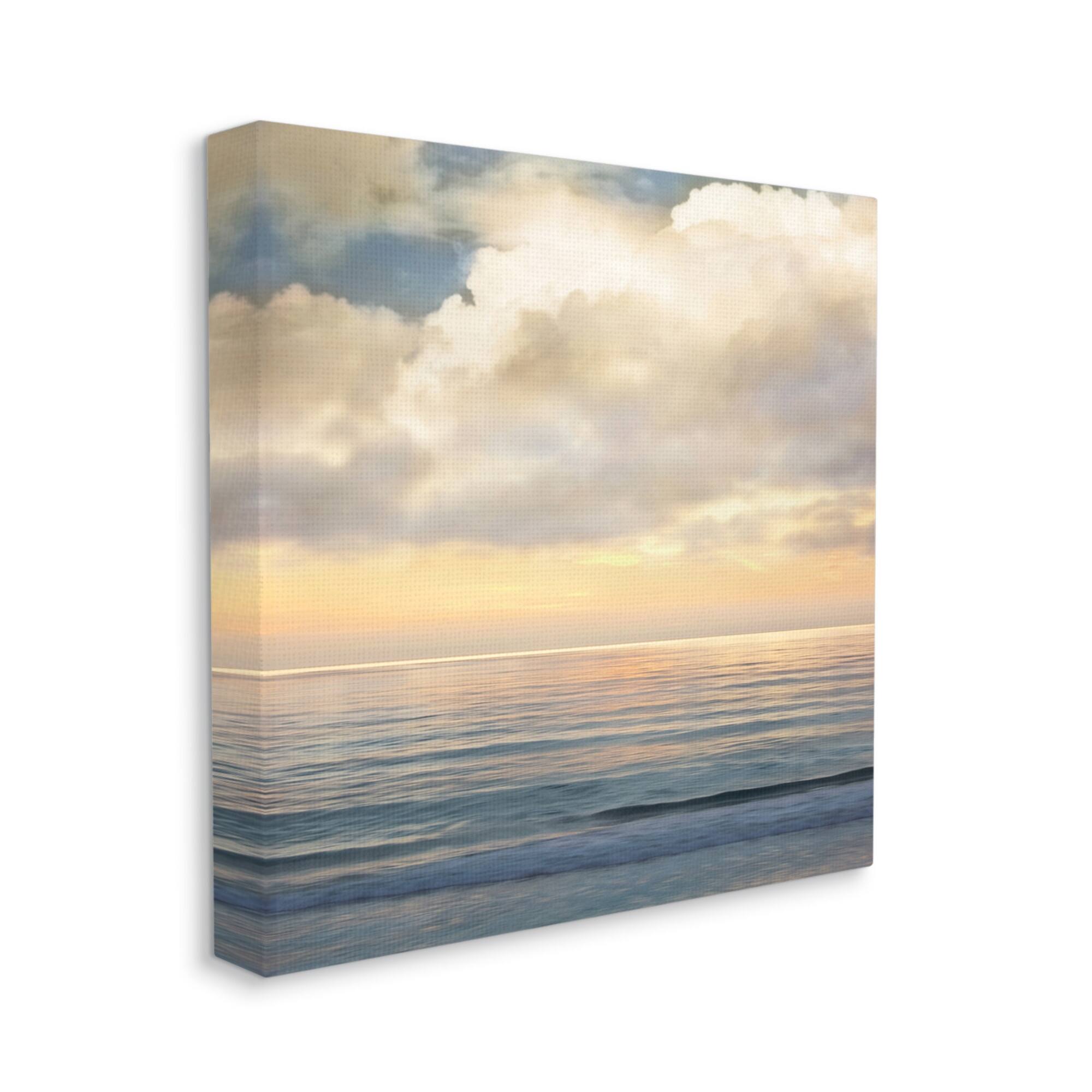 Stupell Industries Soft Ocean Sunset Cloudy Nautical Horizon Canvas