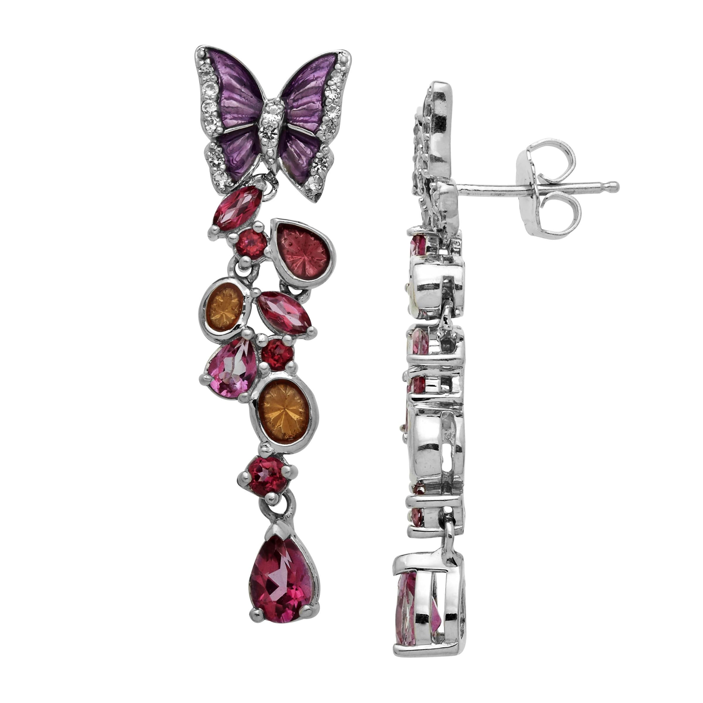 Sterling Silver Natural Mystic Pink Topaz Dangle//Stud Earrings *Various Styles*
