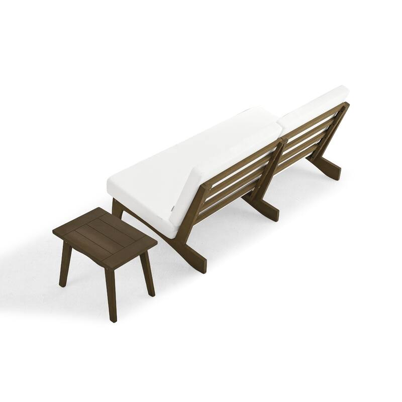 3-Seat Outdoor Sofa Set with Solid Wood Coffee Table, Weather-Resistant Cushions