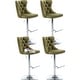 preview thumbnail 52 of 76, Swivel Velvet Bar Stools Sliver Pesdestal (Set of 6) Set of 2 - OliveGreen Velvet